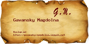 Gavansky Magdolna névjegykártya