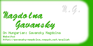 magdolna gavansky business card